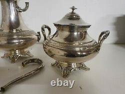 Coffee Pot Pot Au Lait Sugar Solid Silver Old Solid Silver Punch