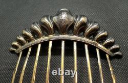 Comb Diadem Ancient Silver Vermeil Antique French Gild Silver Hair Comb Tiara