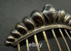Comb Diadem Ancient Silver Vermeil Antique French Gild Silver Hair Comb Tiara