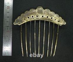 Comb Diadem Ancient Silver Vermeil Antique French Gild Silver Hair Comb Tiara