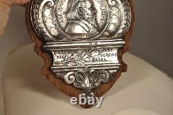 Commemorative Plate Silver Massive Antique Medal Basel Solid Silver Jjhof