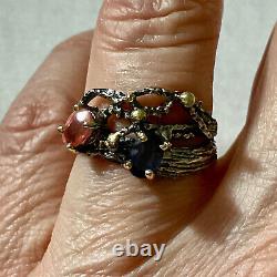 Creator Ancient Gold And Silver Sapphires Sapphires Orange/blue Size 58