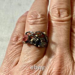 Creator Ancient Gold And Silver Sapphires Sapphires Orange/blue Size 58