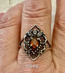 Creator Opal Fire & Tanzanite Antique Solid Silver Ring