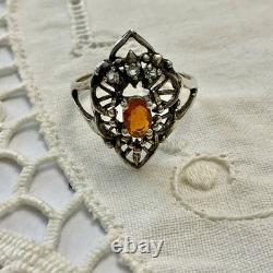 Creator Opal Fire & Tanzanite Antique Solid Silver Ring