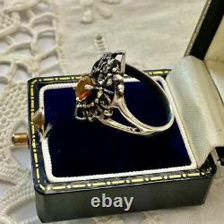 Creator Opal Fire & Tanzanite Antique Solid Silver Ring