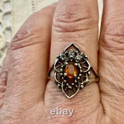 Creator Opal Fire & Tanzanite Antique Solid Silver Ring