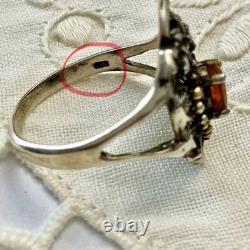 Creator Opal Fire & Tanzanite Antique Solid Silver Ring