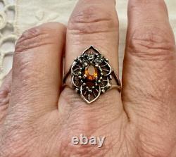 Creator Opal Fire & Tanzanite Antique Solid Silver Ring
