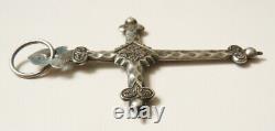 Cross Jeannette Solid Silver Bijou Old Regional 19th Century Silver Cross Cruz