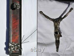 Crucifix Old Silver Massive Large Antique Head Skull 17-18th C. False