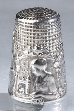 Denteliere Old Sewing Thimble Fingerhut Silver Sewing Thimble French Silver Wire