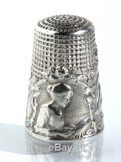 Denteliere Old Sewing Thimble Fingerhut Silver Sewing Thimble French Silver Wire