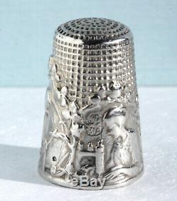 Denteliere Old Sewing Thimble Fingerhut Silver Sewing Thimble French Silver Wire