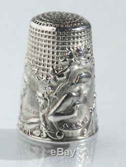 Denteliere Old Sewing Thimble Fingerhut Silver Sewing Thimble French Silver Wire