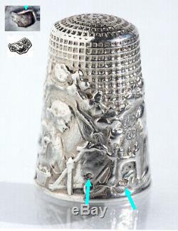 Denteliere Old Sewing Thimble Fingerhut Silver Sewing Thimble French Silver Wire