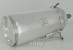 ÉMILE PUIFORCAT OLD SOLID SILVER CHOCOLATE POT MINERVA 769g LOUIS XVI RIBBON