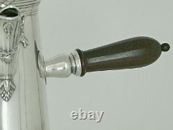 ÉMILE PUIFORCAT OLD SOLID SILVER CHOCOLATE POT MINERVA 769g LOUIS XVI RIBBON