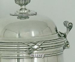 ÉMILE PUIFORCAT OLD SOLID SILVER CHOCOLATE POT MINERVA 769g LOUIS XVI RIBBON