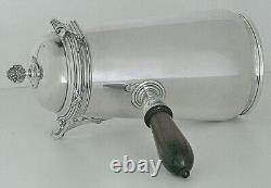 ÉMILE PUIFORCAT OLD SOLID SILVER CHOCOLATE POT MINERVA 769g LOUIS XVI RIBBON