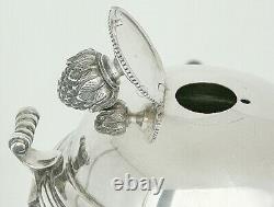 ÉMILE PUIFORCAT OLD SOLID SILVER CHOCOLATE POT MINERVA 769g LOUIS XVI RIBBON