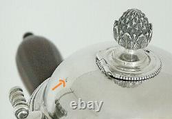 ÉMILE PUIFORCAT OLD SOLID SILVER CHOCOLATE POT MINERVA 769g LOUIS XVI RIBBON