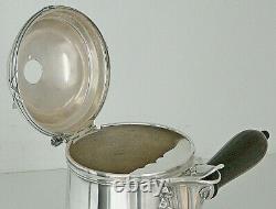 ÉMILE PUIFORCAT OLD SOLID SILVER CHOCOLATE POT MINERVA 769g LOUIS XVI RIBBON