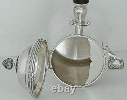 ÉMILE PUIFORCAT OLD SOLID SILVER CHOCOLATE POT MINERVA 769g LOUIS XVI RIBBON