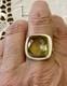 Enormous Natural Citrine Solid Silver, Antique Marquise Ring, Unique Creator