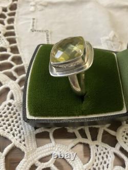 ENORMOUS NATURAL CITRINE SOLID SILVER, ANTIQUE MARQUISE RING, Unique CREATOR