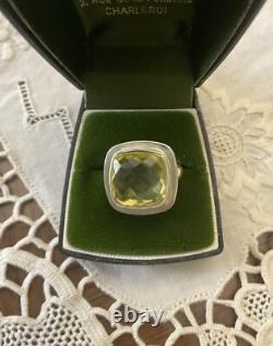 ENORMOUS NATURAL CITRINE SOLID SILVER, ANTIQUE MARQUISE RING, Unique CREATOR