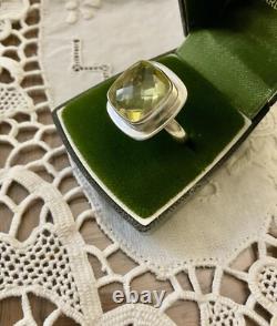 ENORMOUS NATURAL CITRINE SOLID SILVER, ANTIQUE MARQUISE RING, Unique CREATOR