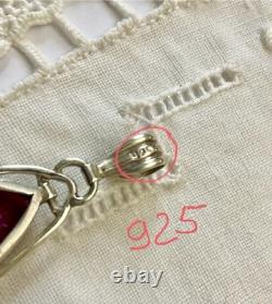 ENORMOUS TRUE RUBY, SOLID SILVER, ANTIQUE CREATOR PENDANT, UNIQUE Jewelry