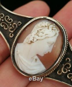 Early 19th Century Silver And Solid Gold Brooch And 3 Superb Cameos