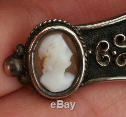 Early 19th Century Silver And Solid Gold Brooch And 3 Superb Cameos