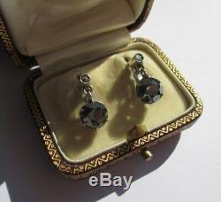 Earring Stud Earring Trembleuses Old Onyx Faceted Sterling Silver