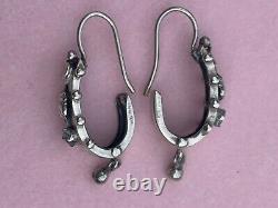 Earrings Ancient Dormous Silver 19th Antique Etruscan Earrings