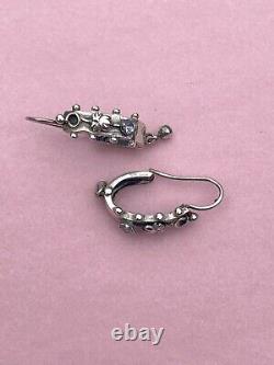 Earrings Ancient Dormous Silver 19th Antique Etruscan Earrings