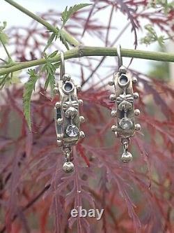 Earrings Ancient Dormous Silver 19th Antique Etruscan Earrings