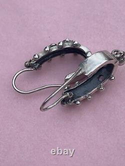 Earrings Ancient Dormous Silver 19th Antique Etruscan Earrings