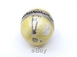 Egg Pendant Old Solid Silver Enameled Dressing XIX Pomander