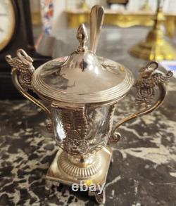 Empire Mustard Pot SOLID SILVER old man's hallmark Antique Silverware 29MAG 17/10