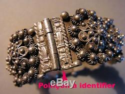 Ethnic Bracelet Cuff Richly Worked Old Silver Punch