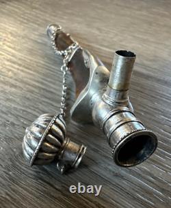 Exceptional 19th Century Marine Work - Antique Pipe in Bone and Solid Silver