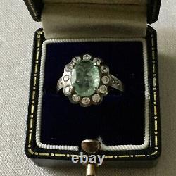 Exceptional Ancient Ring Emerald Veritable, Silver, Topaz