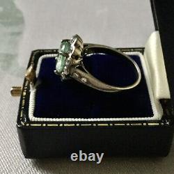 Exceptional Ancient Ring Emerald Veritable, Silver, Topaz