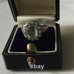 Exceptional Ancient Ring Emerald Veritable, Silver, Topaz