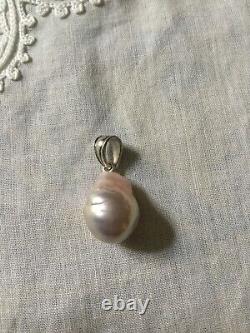 Exceptional Large Vintage Pear Shaped Genuine Pearl, Solid Silver