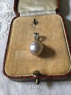 Exceptional Large Vintage Pear Shaped Genuine Pearl, Solid Silver