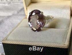 Exceptional Old Royal Ring Amethyst Natural Silver, Carvings